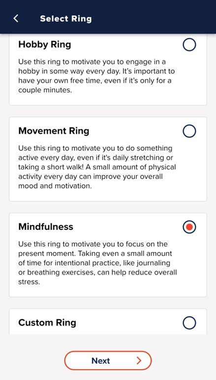 Select a category of ring for the practice
